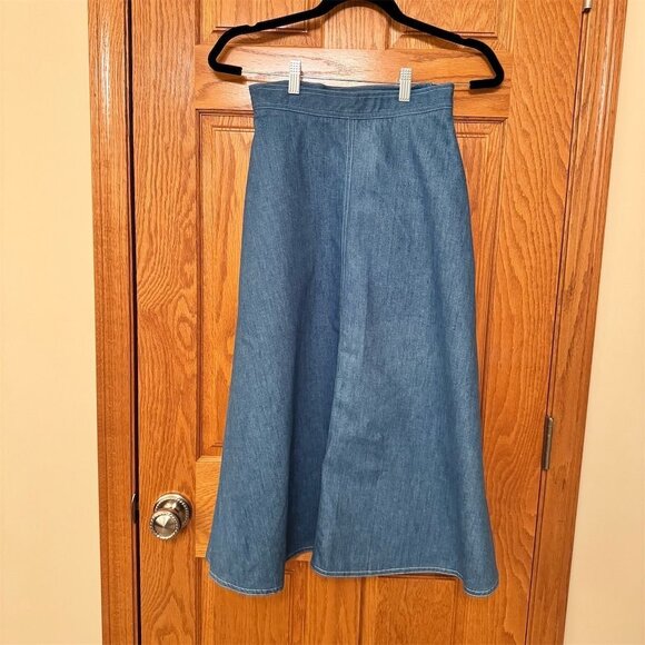 America The Beautiful Youth Girls Size 12 Blue High Waist A-Line Maxi Skirt - Picture 2 of 4